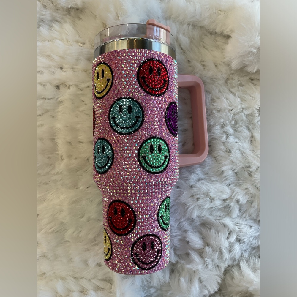 40 Oz Rhinestone Bow Tumbler In Pink